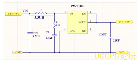 3.7V升压到5V，3.7V转5V电路图芯片