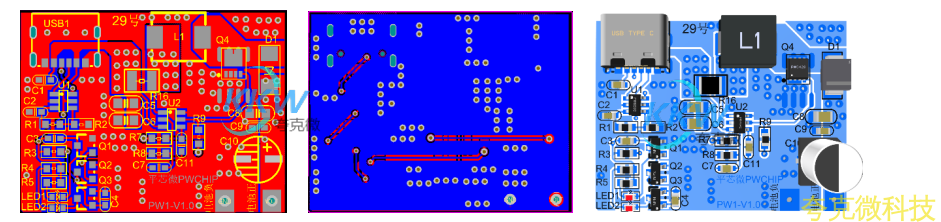 5V-9V2A 快充 PD 輸入給 16.8V 四串鋰電池 1A 充電闆