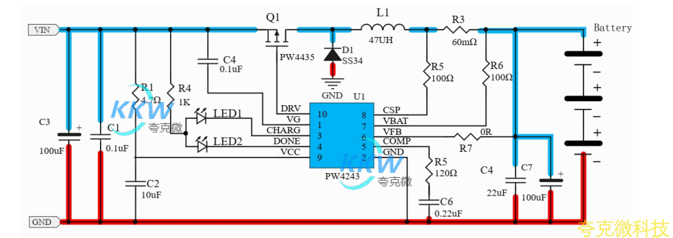 15V-24V 輸入三節串聯鋰電池 2A 充電管理闆